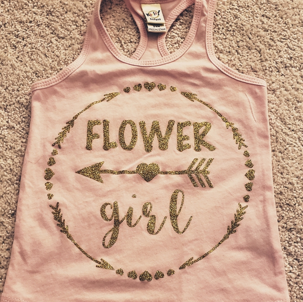 Flower Girl Pink Cotton Tank Top (24 month)